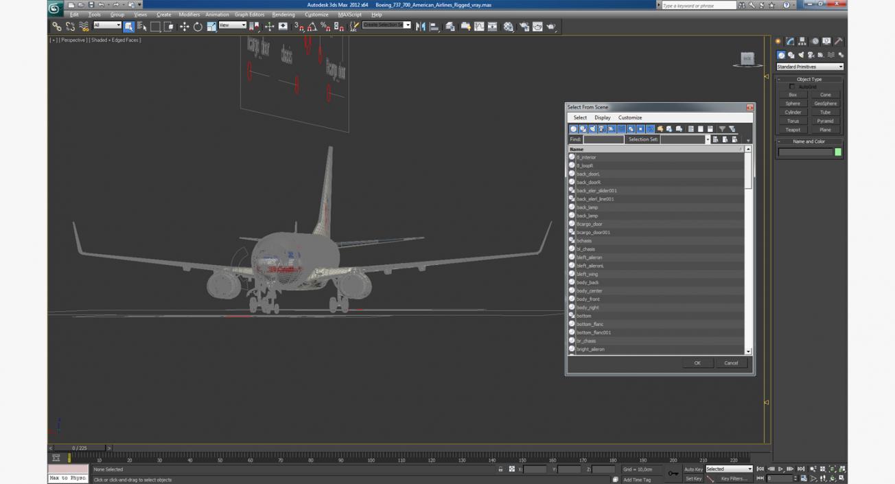 Boeing 737-700 American Airlines Rigged 3D model