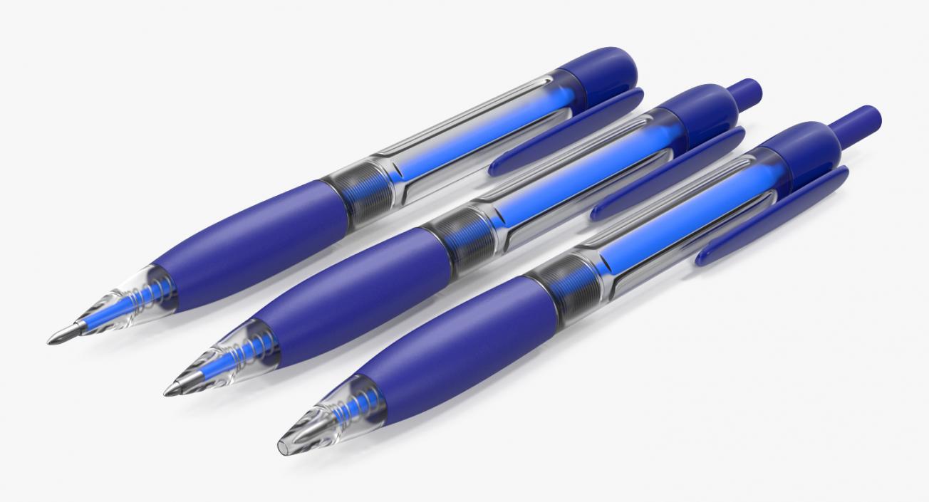 Ballpoint Pen Blue Ink 3D