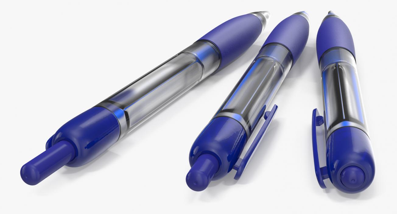 Ballpoint Pen Blue Ink 3D