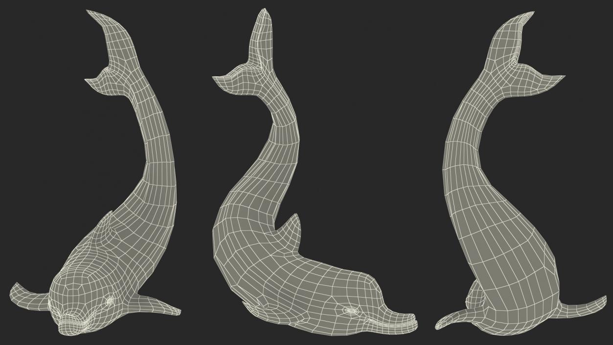 Bronze Dolphin Sculpture 3D model