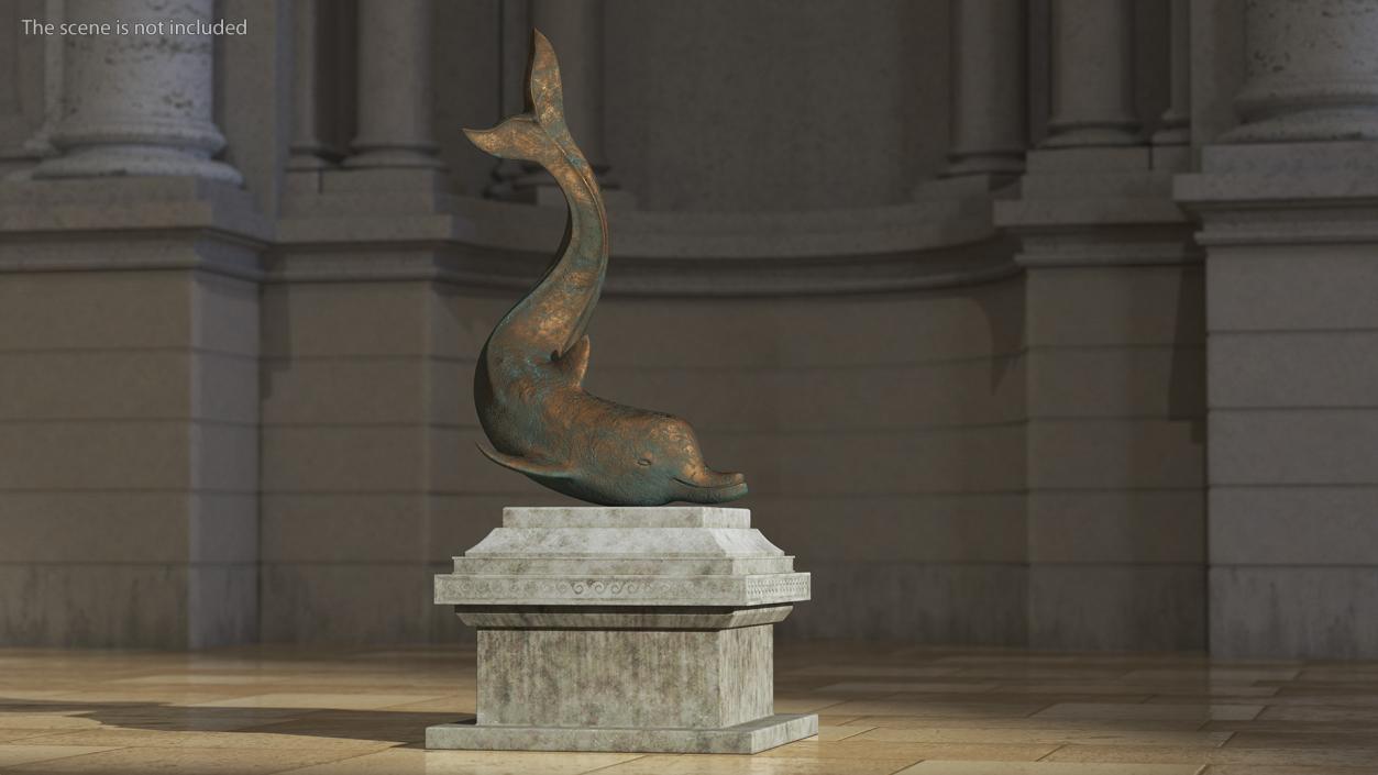 Bronze Dolphin Sculpture 3D model