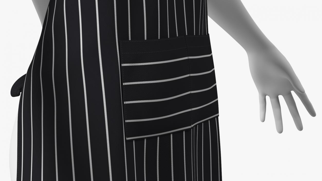 3D Men Cooking Apron Striped on Mannequin model