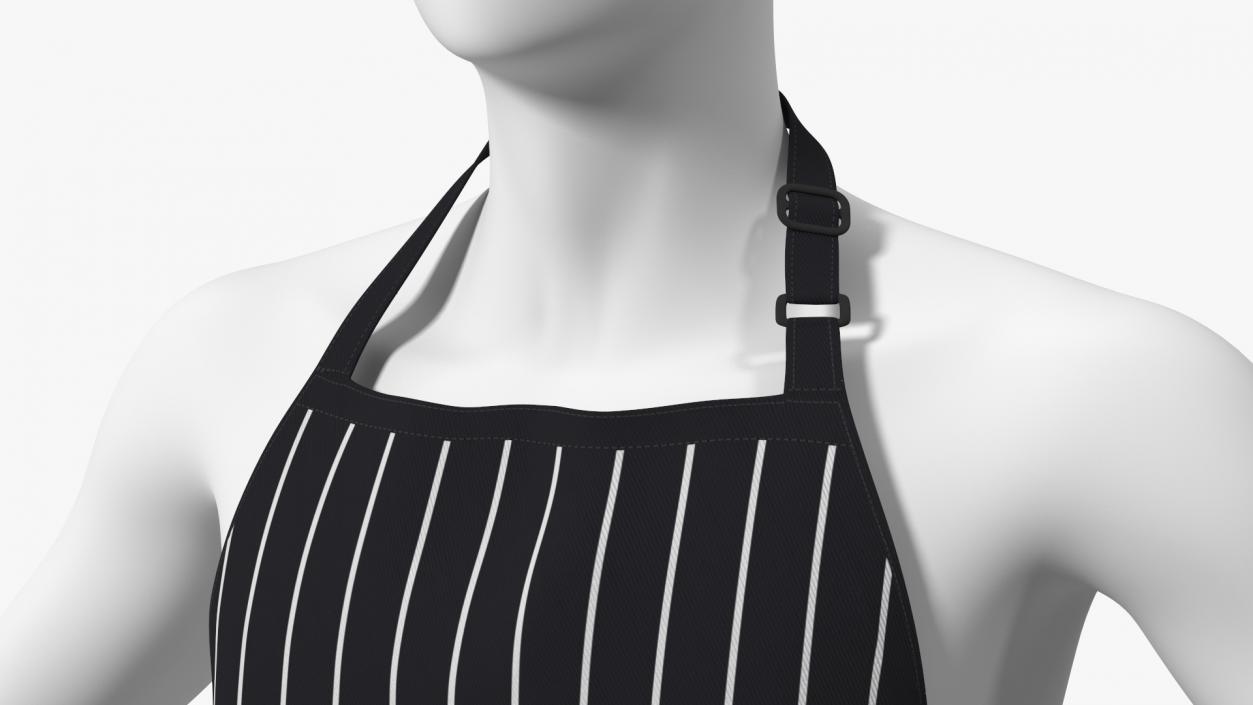 3D Men Cooking Apron Striped on Mannequin model