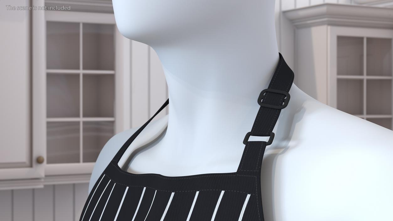 3D Men Cooking Apron Striped on Mannequin model