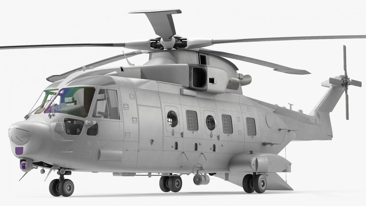 3D Multipurpose Medium Transport Helicopter Rigged for Maya