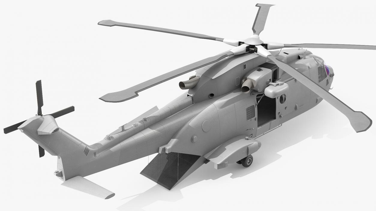 3D Multipurpose Medium Transport Helicopter Rigged for Maya