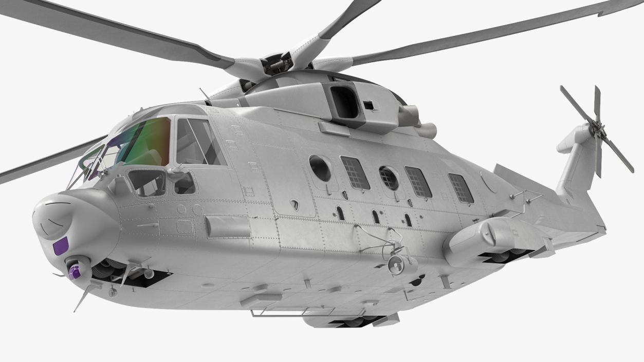 3D Multipurpose Medium Transport Helicopter Rigged for Maya