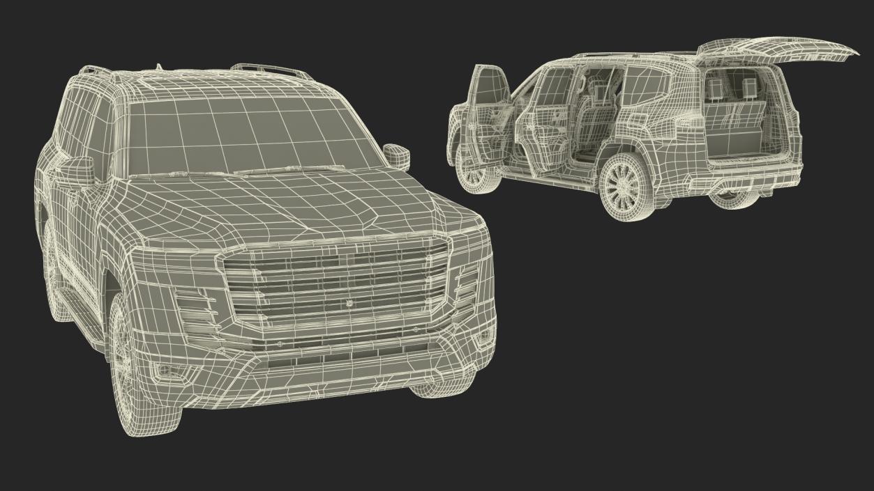 Red SUV 3D model