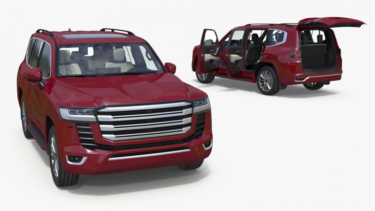 Red SUV 3D model