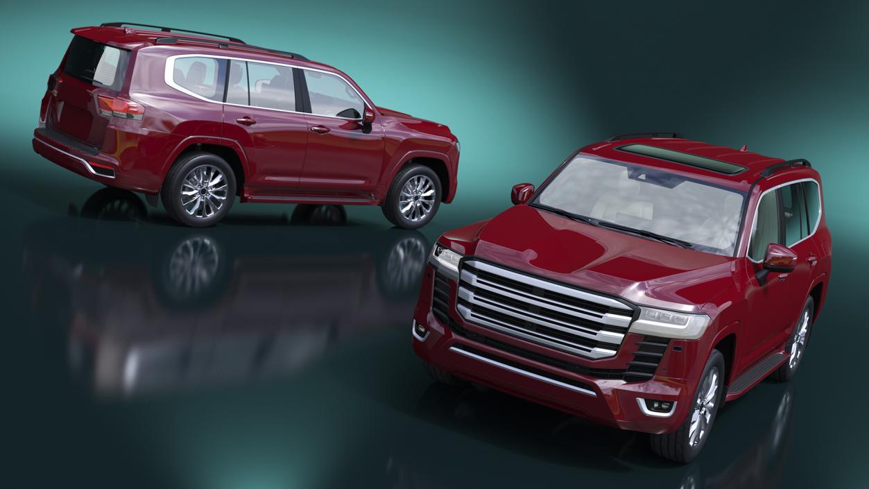 Red SUV 3D model