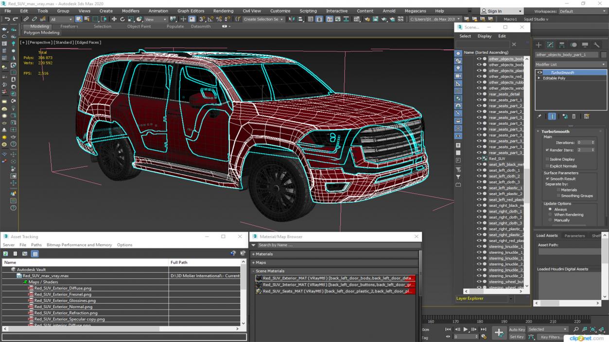 Red SUV 3D model