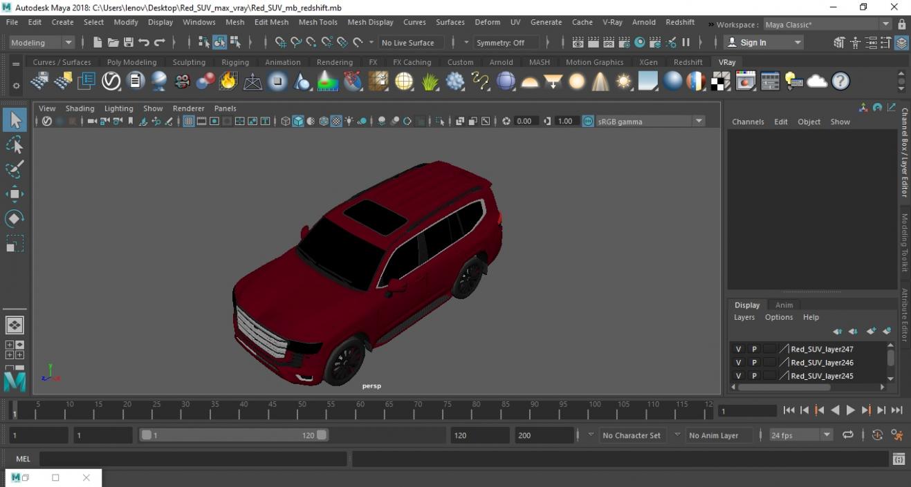 Red SUV 3D model