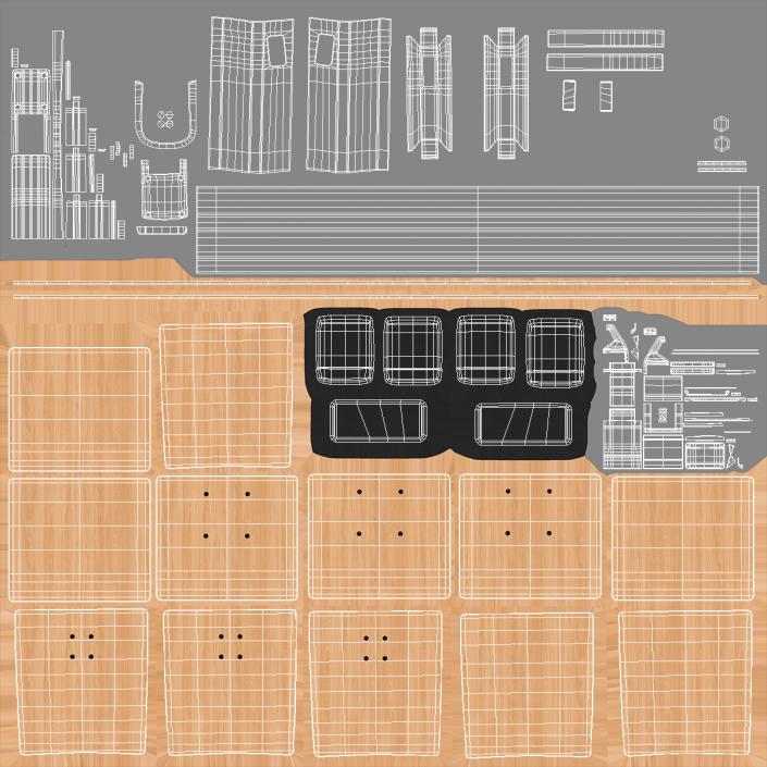 3D University Seating System For Three Seats