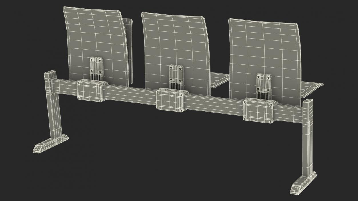 3D University Seating System For Three Seats