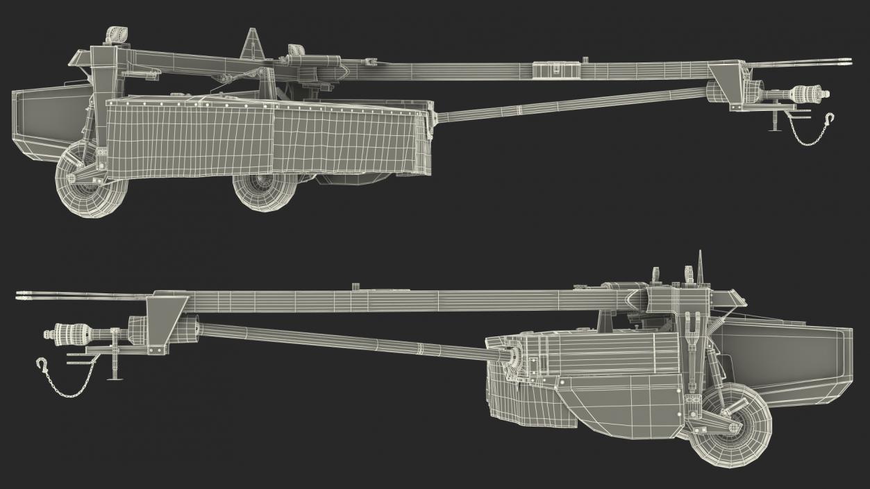 3D model Side Pull Disc Mower Conditioners Rigged