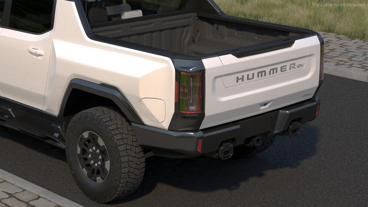 3D 2022 GMC Hummer EV PICKUP Lights Off Rigged model