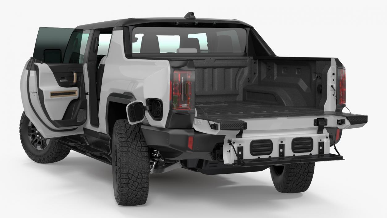 3D 2022 GMC Hummer EV PICKUP Lights Off Rigged model