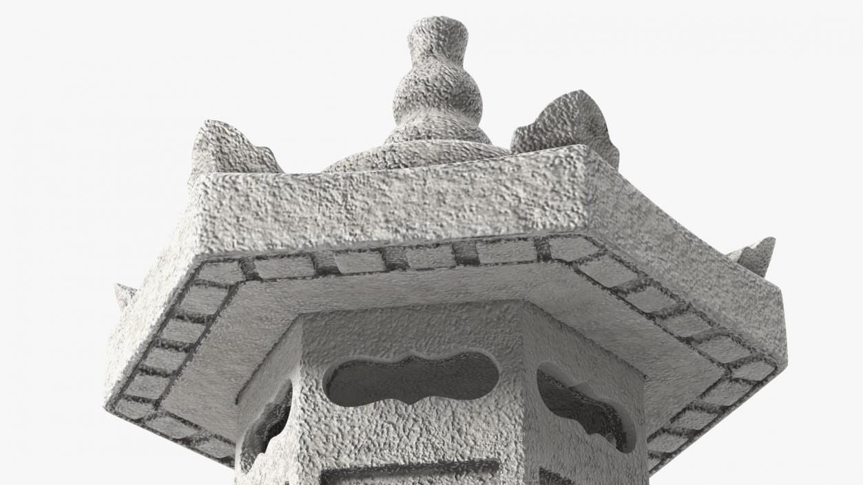 Pagoda Lantern Garden Statue White 3D model