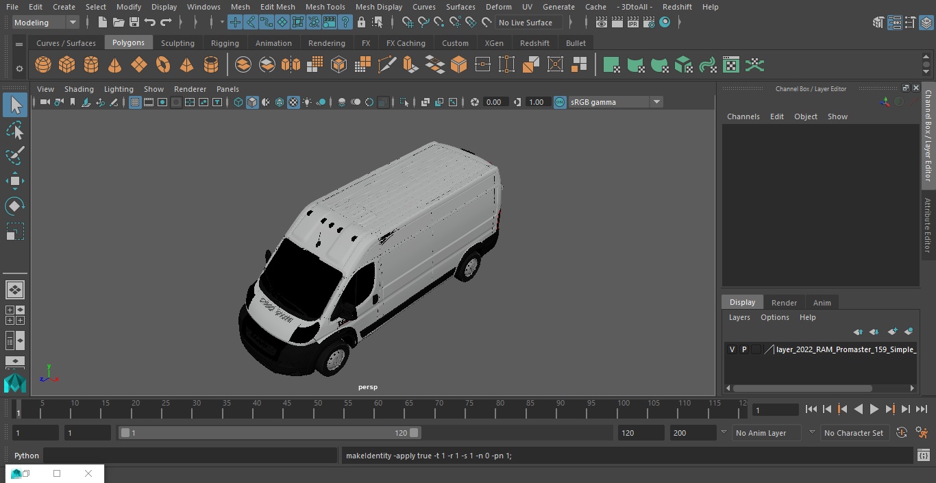 3D 2022 RAM Promaster 159 Simple Interior model