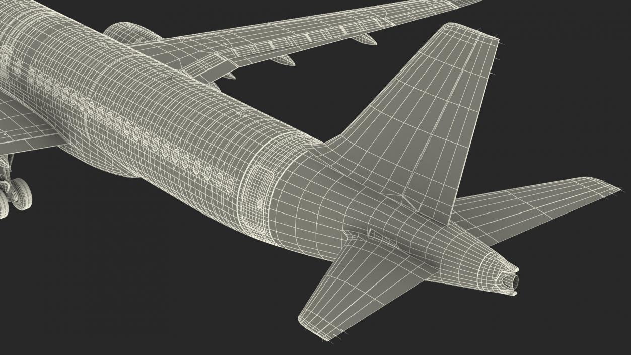 3D model Airbus A220 300 Detailed Interior Rigged