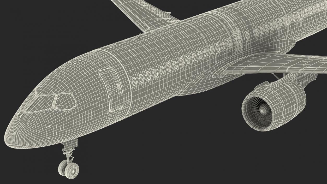 3D model Airbus A220 300 Detailed Interior Rigged