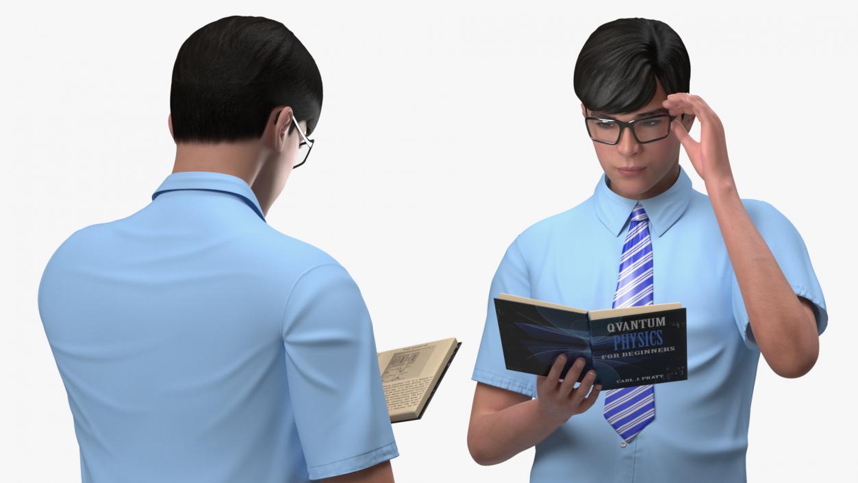 Chinese Schoolboy Rigged 3D model