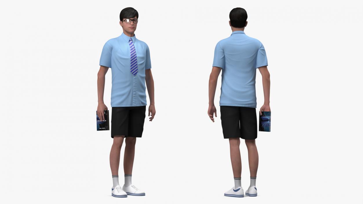 Chinese Schoolboy Rigged 3D model