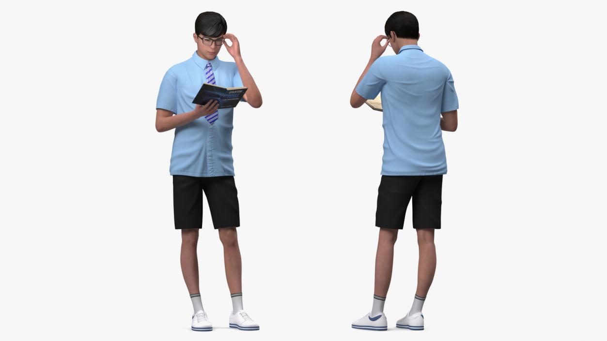 Chinese Schoolboy Rigged 3D model