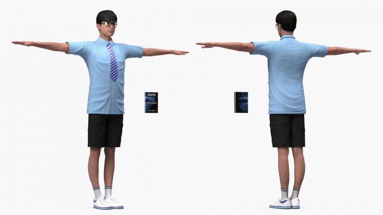 Chinese Schoolboy Rigged 3D model