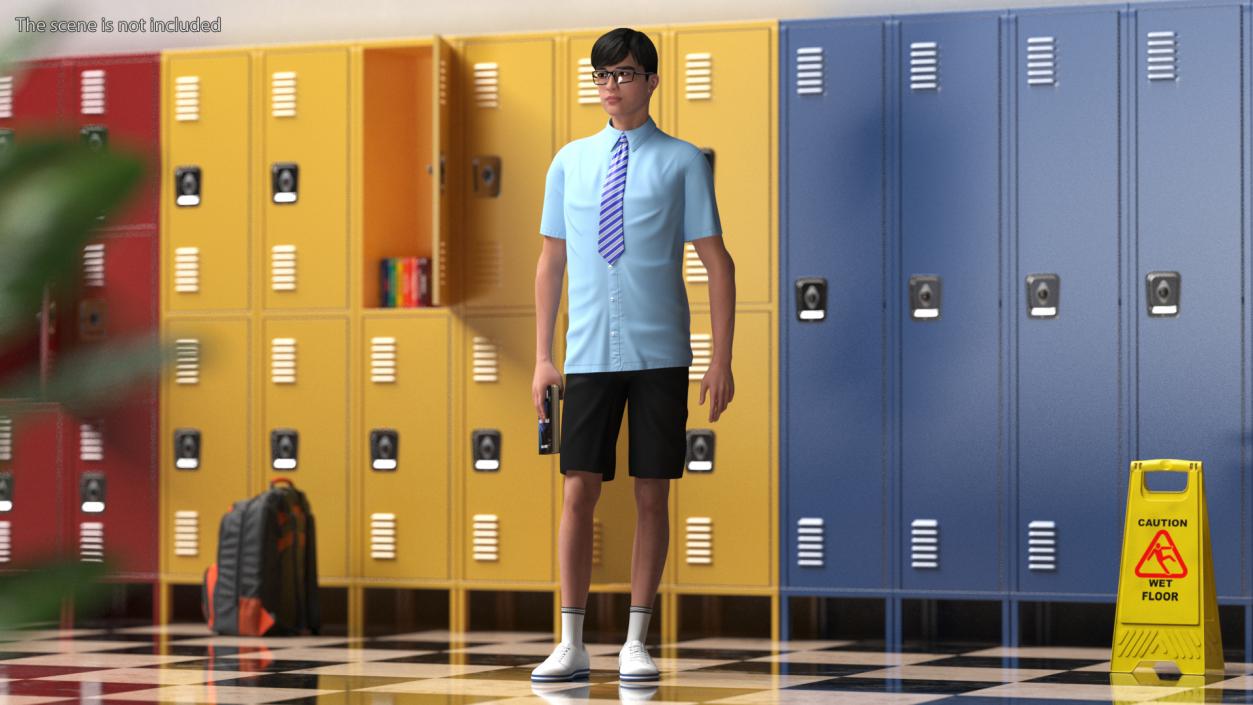 Chinese Schoolboy Rigged 3D model