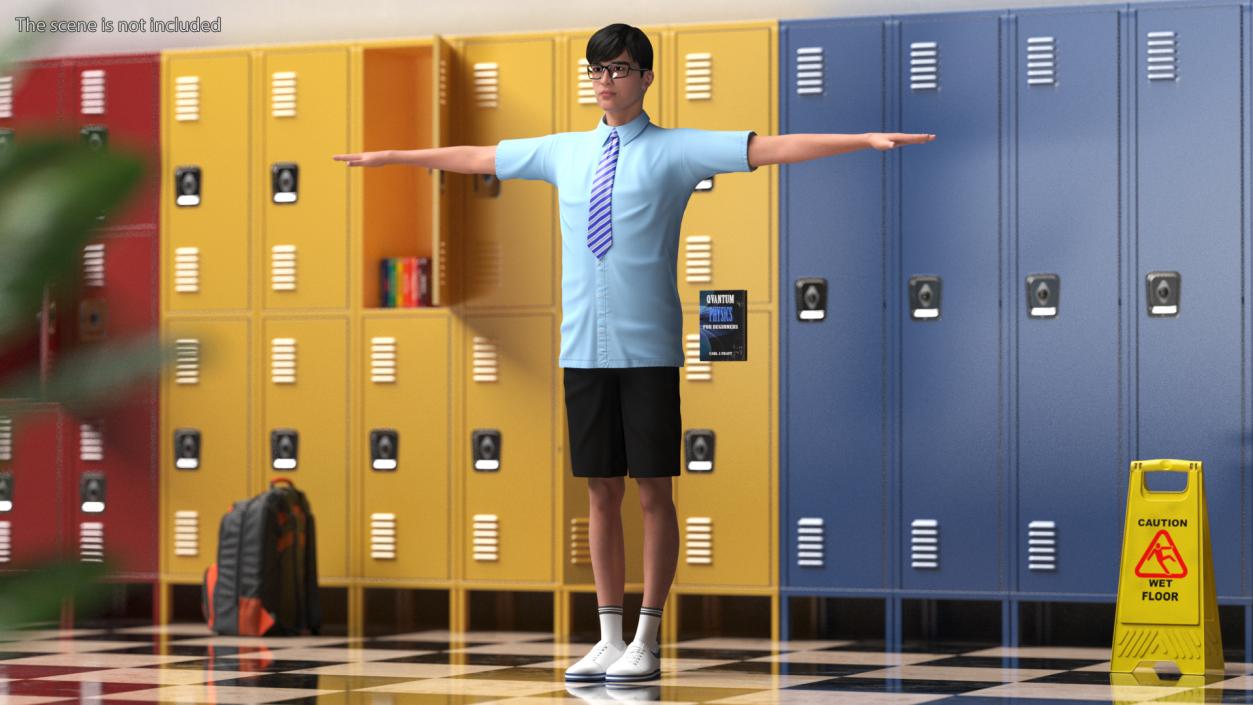 Chinese Schoolboy Rigged 3D model