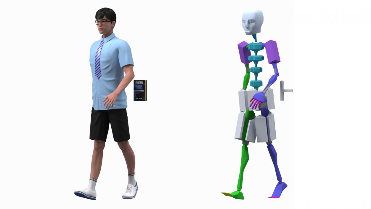 Chinese Schoolboy Rigged 3D model