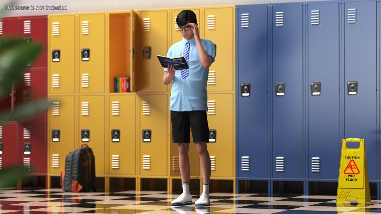 Chinese Schoolboy Rigged 3D model