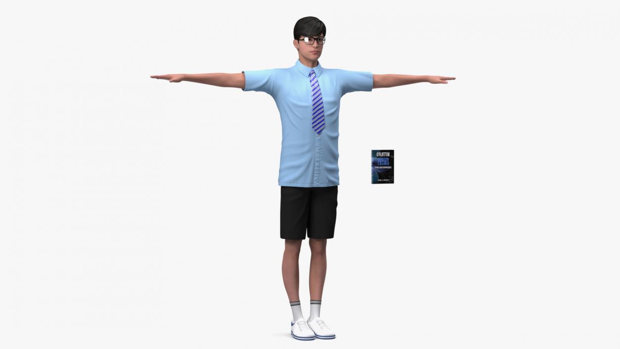 Chinese Schoolboy Rigged 3D model