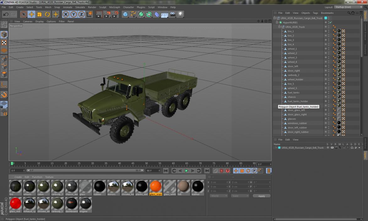 3D URAL 4320 Russian Cargo 6x6 Truck model