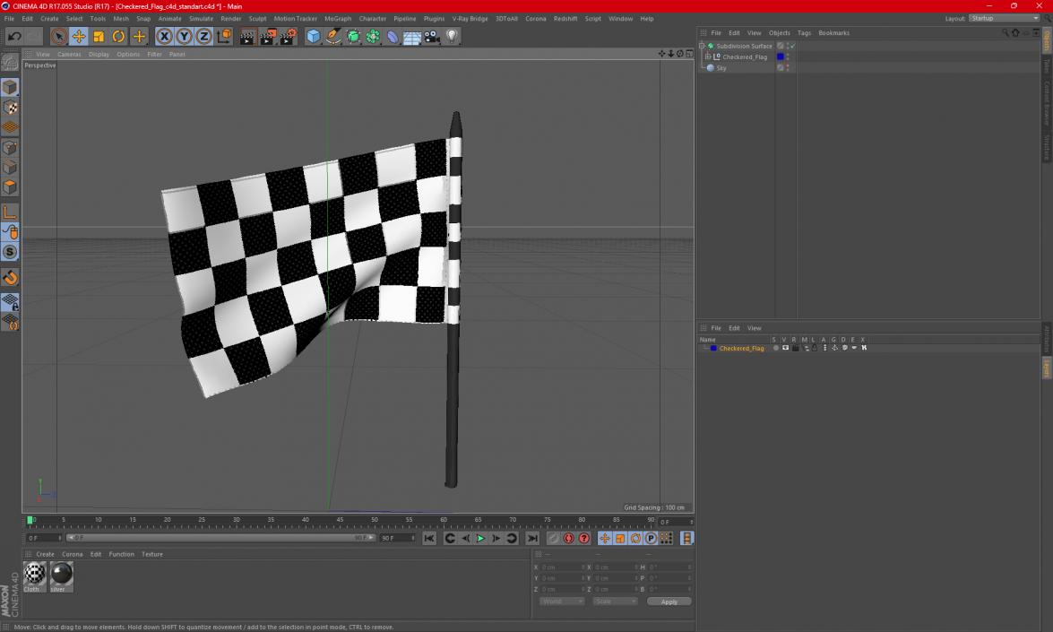 Checkered Flag 3D model