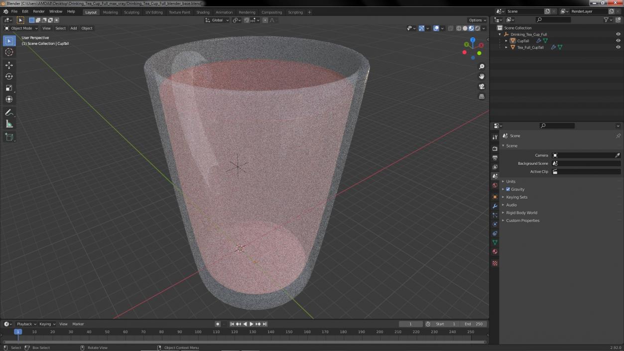 3D Drinking Tea Cup Full