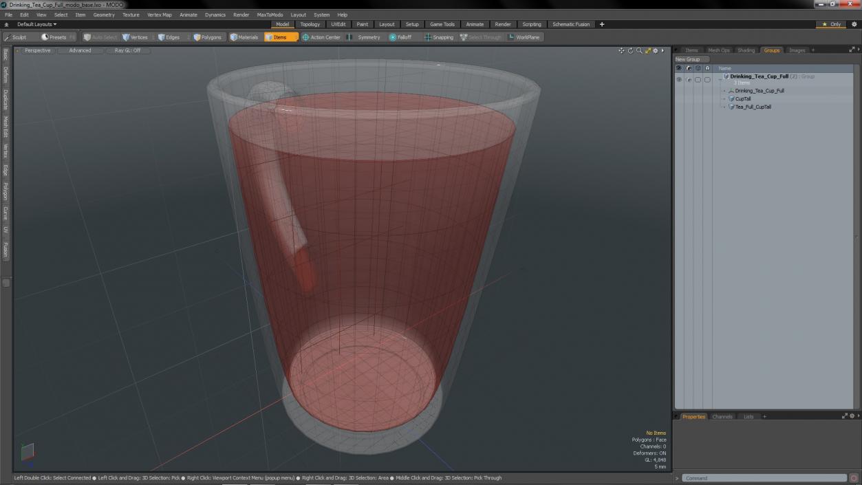 3D Drinking Tea Cup Full