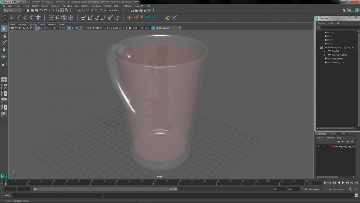 3D Drinking Tea Cup Full