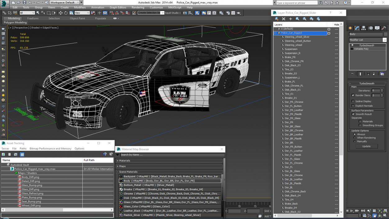 Police Car Rigged 3D