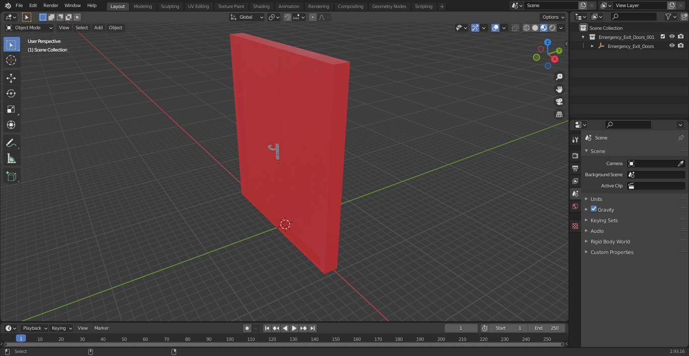 3D model Emergency Exit Doors