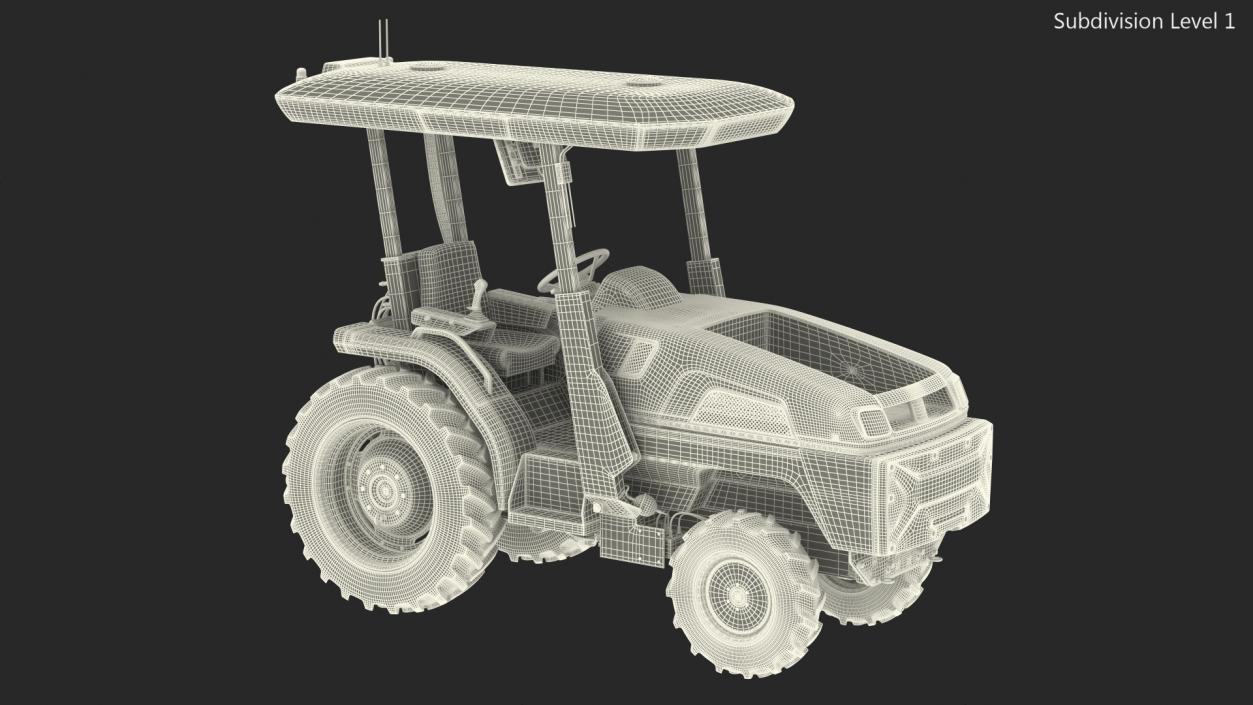 Autonomous Electric Tractor Rigged 3D model