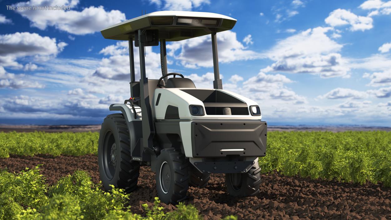 Autonomous Electric Tractor Rigged 3D model