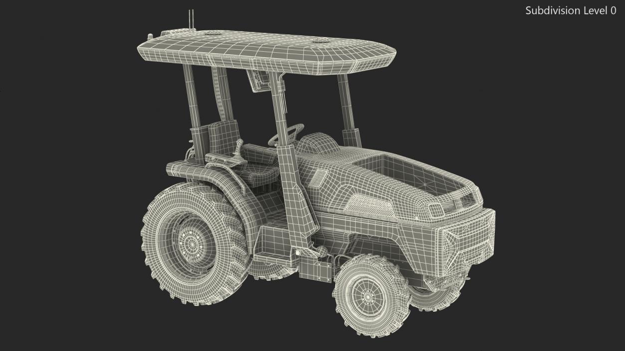 Autonomous Electric Tractor Rigged 3D model