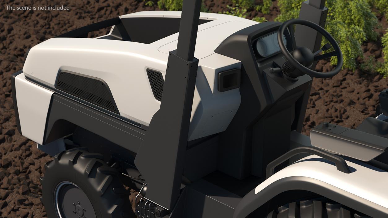 Autonomous Electric Tractor Rigged 3D model