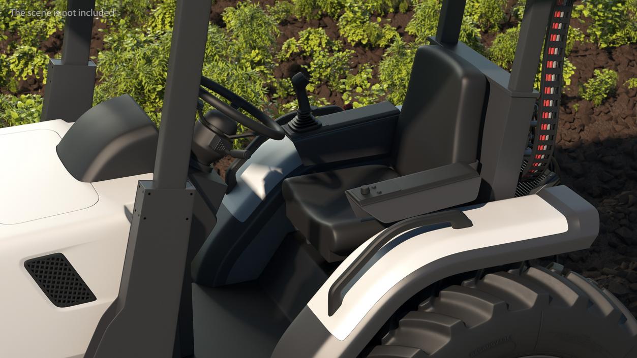 Autonomous Electric Tractor Rigged 3D model