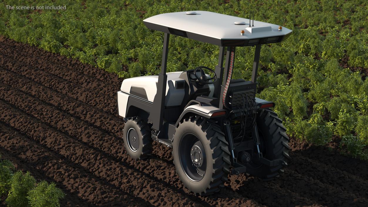 Autonomous Electric Tractor Rigged 3D model