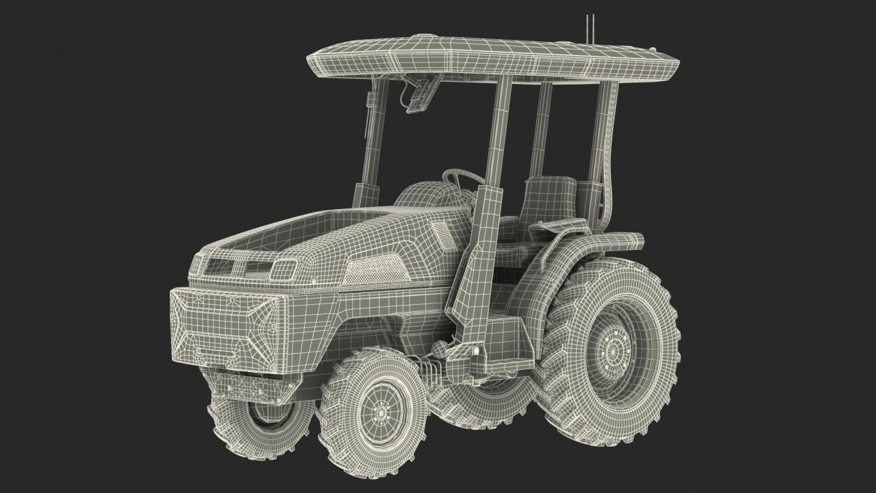 Autonomous Electric Tractor Rigged 3D model