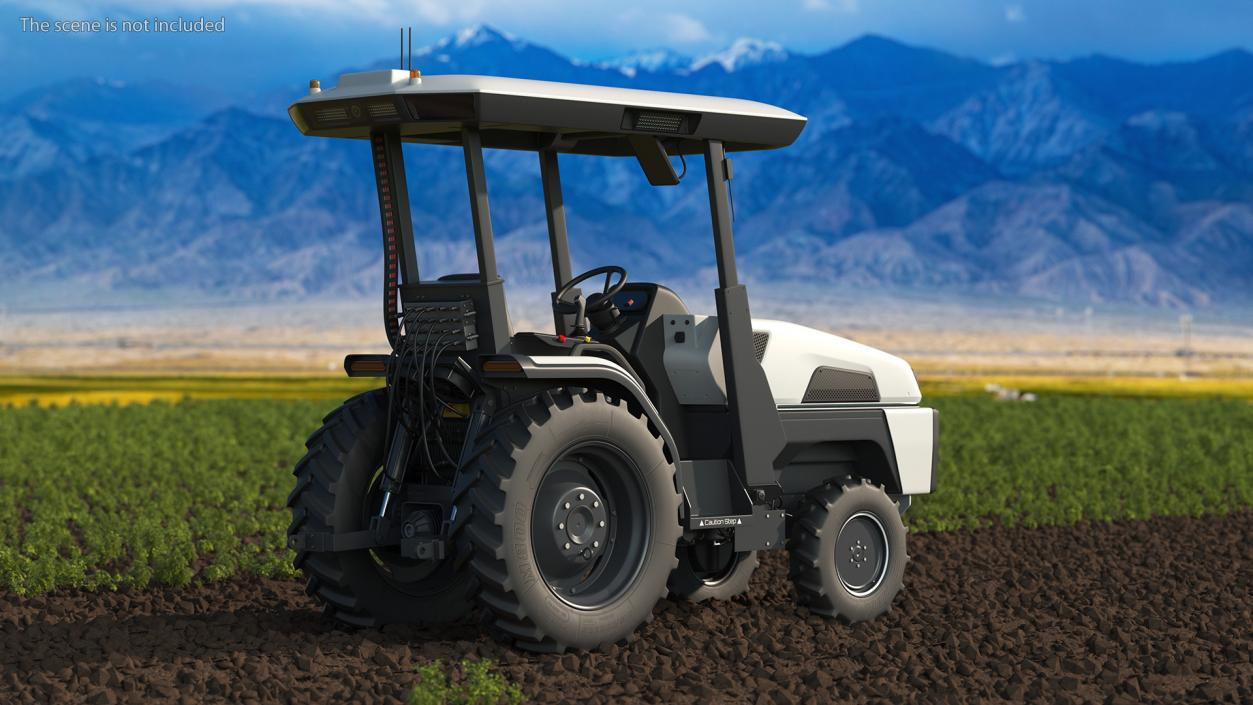 Autonomous Electric Tractor Rigged 3D model