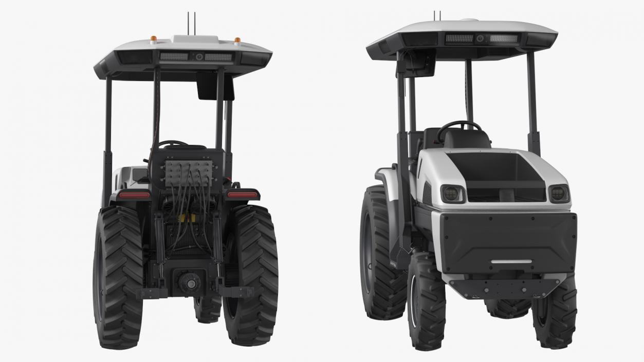 Autonomous Electric Tractor Rigged 3D model